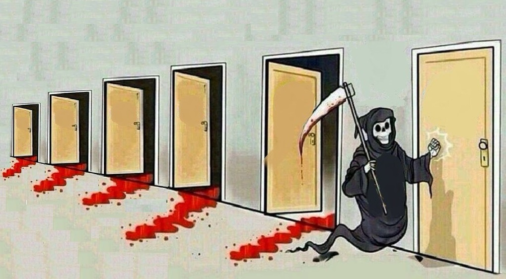 High Quality death door knocking Blank Meme Template