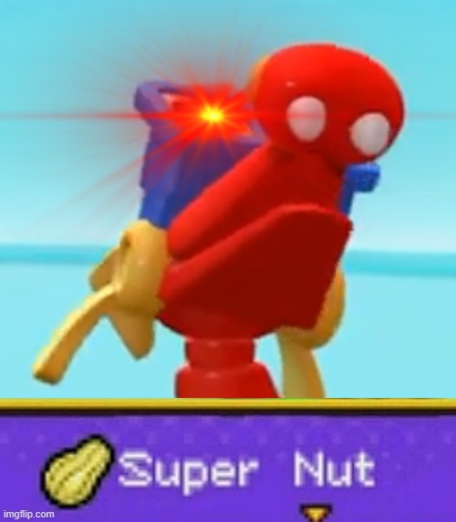 Super Nut (w/ komodo) | image tagged in luigi super nut,animal mechanicals,nut | made w/ Imgflip meme maker