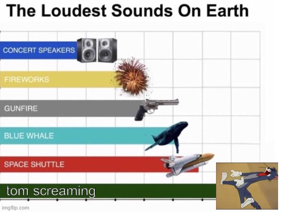 the loudest thing | tom screaming | image tagged in blank white template | made w/ Imgflip meme maker