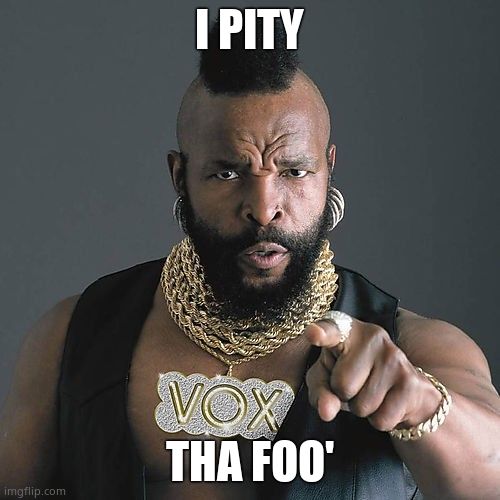Mr T Pity The Fool Meme | I PITY THA FOO' | image tagged in memes,mr t pity the fool | made w/ Imgflip meme maker