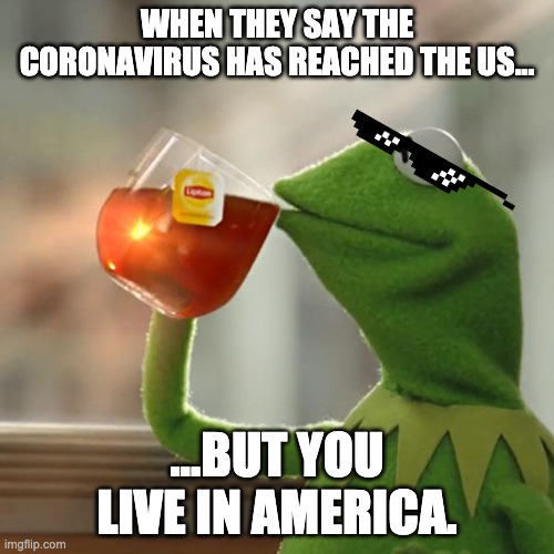 But That's None Of My Business Meme | WHEN THEY SAY THE CORONAVIRUS HAS REACHED THE US... ...BUT YOU LIVE IN AMERICA. | image tagged in memes,but thats none of my business,kermit the frog | made w/ Imgflip meme maker