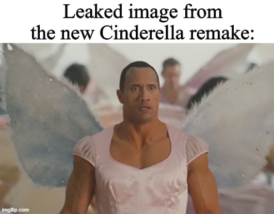 the rock tooth fairy  | Leaked image from the new Cinderella remake: | image tagged in the rock tooth fairy | made w/ Imgflip meme maker