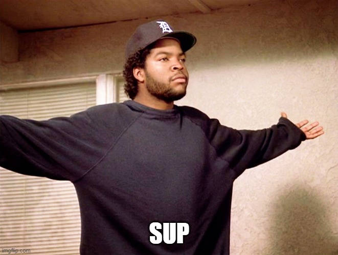 ice cube | SUP | image tagged in ice cube | made w/ Imgflip meme maker