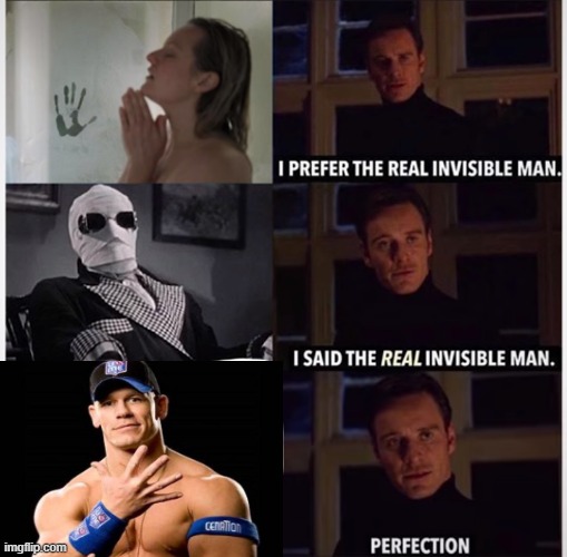 image tagged in john cena,you can't see me,the invisible man | made w/ Imgflip meme maker