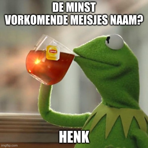 But That's None Of My Business | DE MINST VORKOMENDE MEISJES NAAM? HENK | image tagged in memes,but thats none of my business,kermit the frog | made w/ Imgflip meme maker