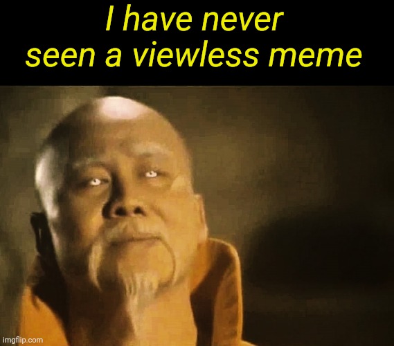 Master Po says | I have never seen a viewless meme | image tagged in master po says | made w/ Imgflip meme maker