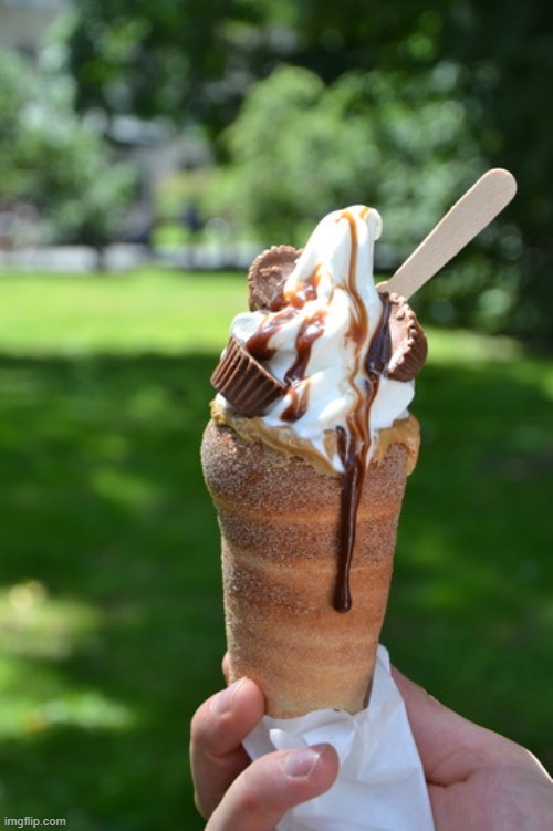 Chimney Cake Ice Cream Cone | made w/ Imgflip meme maker