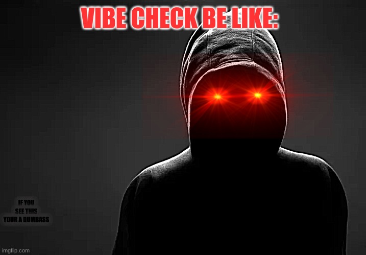Dank Vibing | VIBE CHECK BE LIKE:; IF YOU SEE THIS YOUR A DUMBASS | image tagged in funny memes | made w/ Imgflip meme maker