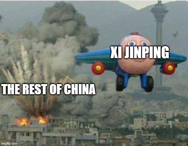 Aight, imma head out | XI JINPING; THE REST OF CHINA | image tagged in jay jay the plane,memes,china,coronavirus,xi jinping | made w/ Imgflip meme maker