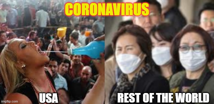 AmericaVsWorld | CORONAVIRUS; USA; REST OF THE WORLD | image tagged in americavsworld | made w/ Imgflip meme maker