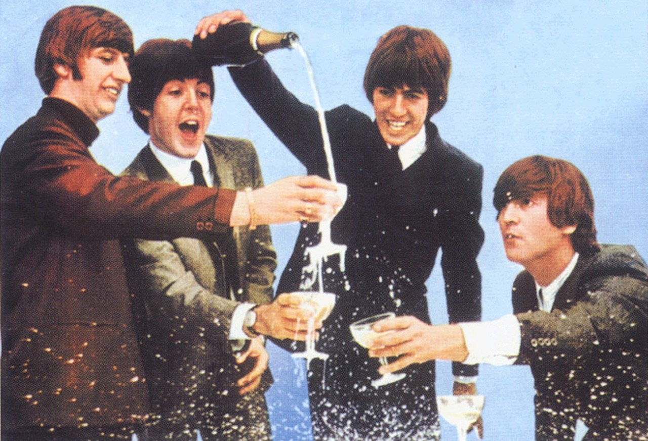 High Quality Beatles Champagne Blank Meme Template