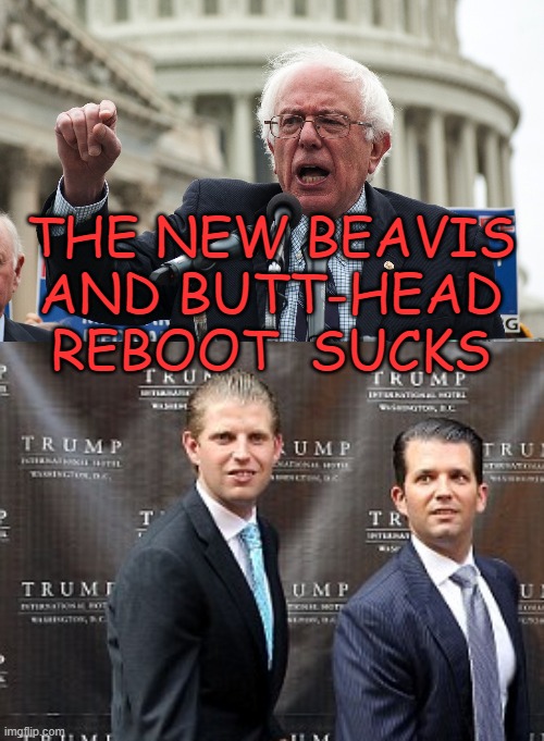 THE NEW BEAVIS AND BUTT-HEAD REBOOT  SUCKS | image tagged in bernie sanders | made w/ Imgflip meme maker