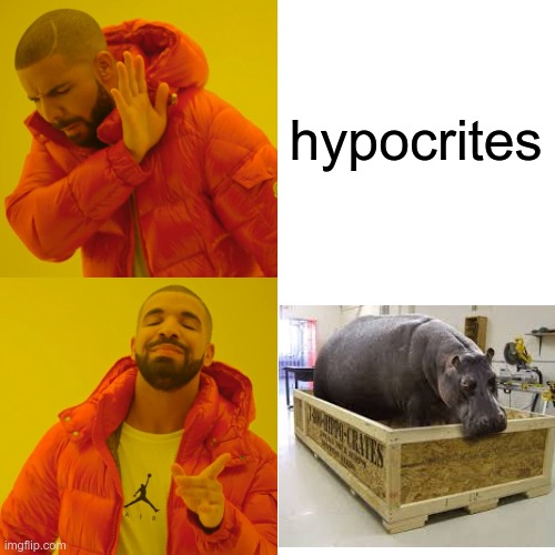 Drake Hotline Bling | hypocrites | image tagged in memes,drake hotline bling | made w/ Imgflip meme maker