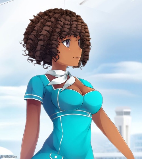 Anime Stewardess | image tagged in anime stewardess | made w/ Imgflip meme maker