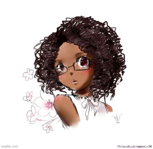 prompthunt: A brown skinned woman with black curly hair as an anime  character, highly detailed, cg society