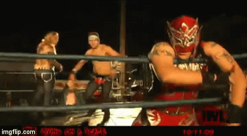 IWL Living on a Scare 26 | image tagged in gifs,chimaera,eric watts,rock of love,tag team titles,iwl | made w/ Imgflip video-to-gif maker