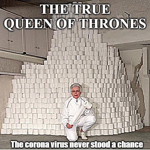 THE TRUE QUEEN OF THRONES; The corona virus never stood a chance | image tagged in coronavirus | made w/ Imgflip meme maker