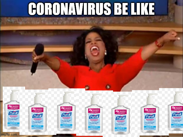 Oprah You Get A | CORONAVIRUS BE LIKE | image tagged in memes,oprah you get a | made w/ Imgflip meme maker