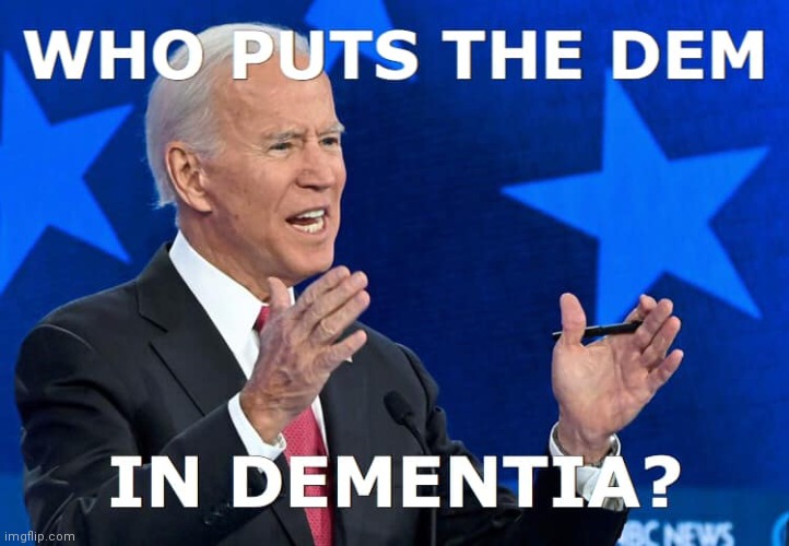 Who puts the DEM in DEMENTIA? | image tagged in joe biden,alzheimers,can't argue with that,democratic party,democratic convention,the great awakening | made w/ Imgflip meme maker