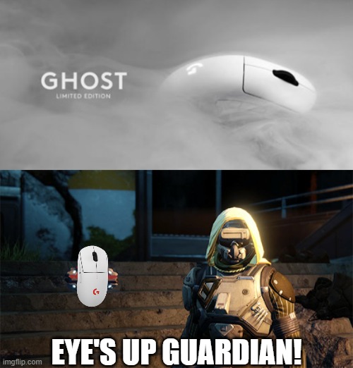 Ghost | EYE'S UP GUARDIAN! | image tagged in destiny,ghost,mouse,computer accessory | made w/ Imgflip meme maker