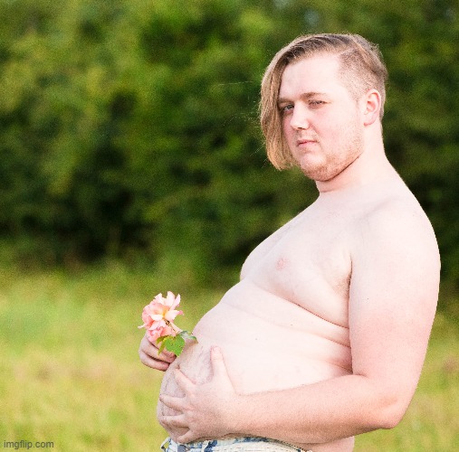 Mr Fat Packer | image tagged in pregnant,funny,fat,fat guy,model,flower | made w/ Imgflip meme maker
