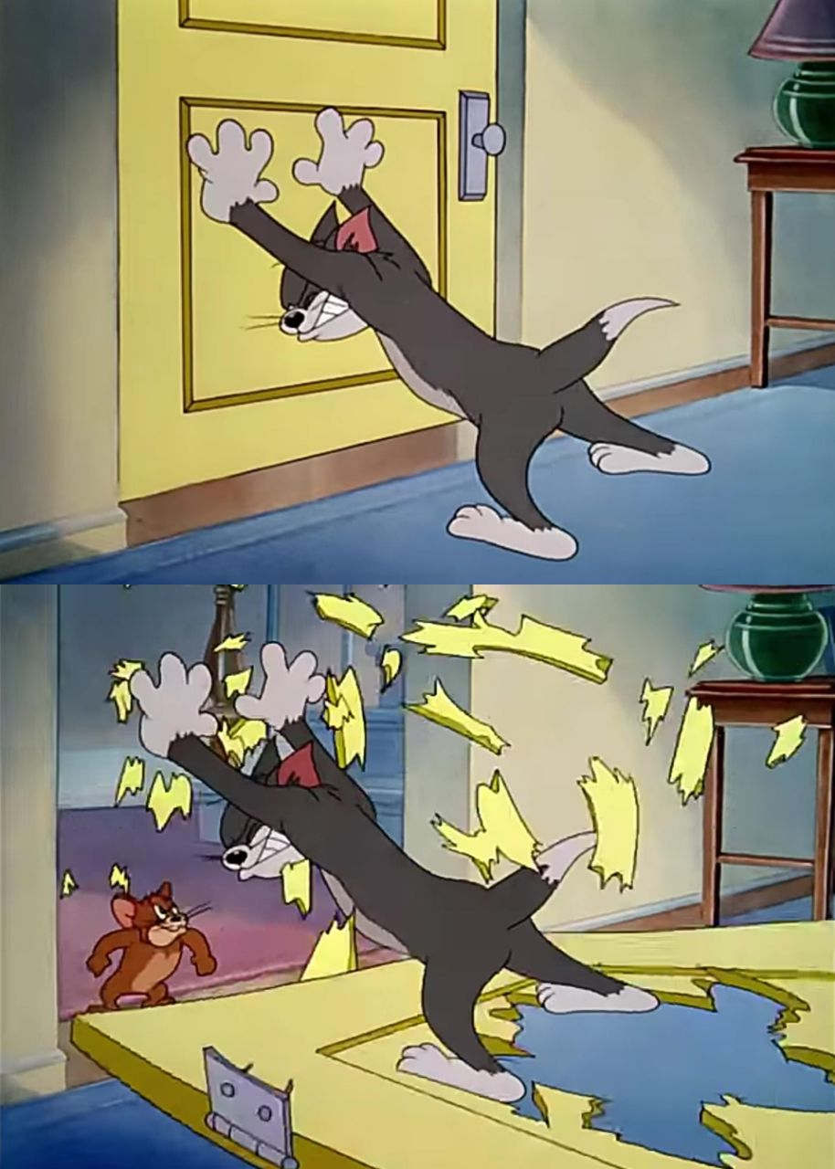 Tom Holds The Door Jerry Is Strong Blank Template Imgflip