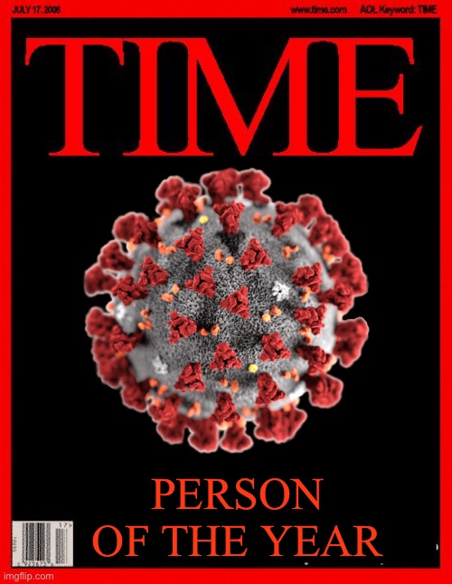  PERSON OF THE YEAR | image tagged in coronavirus,corona virus,memes,funny,time magazine person of the year,so true | made w/ Imgflip meme maker