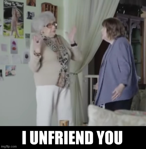 I UNFRIEND YOU | image tagged in i unfriend you | made w/ Imgflip meme maker