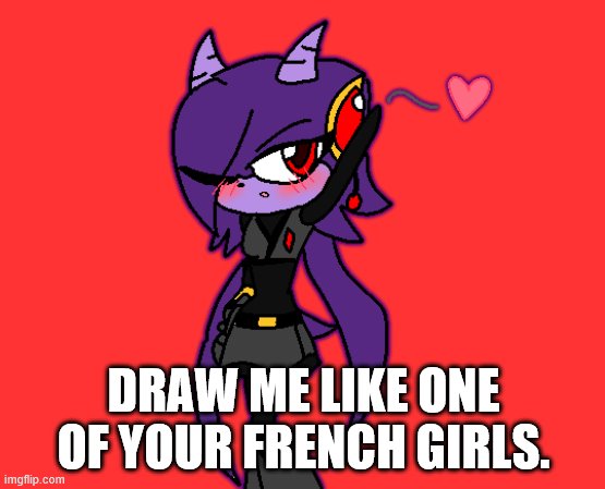 Lilac Black Looks Cute, Don't You Agree? (I Don't Own This Character!) | DRAW ME LIKE ONE OF YOUR FRENCH GIRLS. | image tagged in draw me like one of your french girls | made w/ Imgflip meme maker