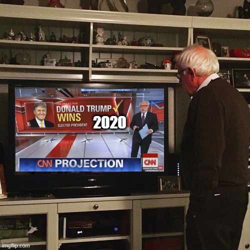 LOOK BERNIE, A RERUN | 2020 | image tagged in president trump,cnn,bernie sanders,trump 2020 | made w/ Imgflip meme maker