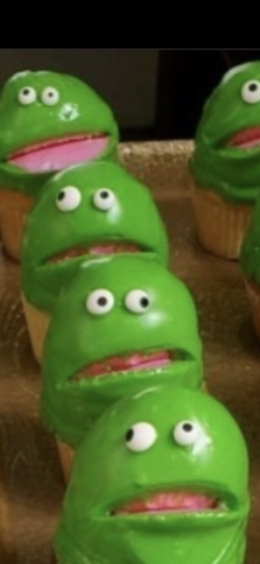High Quality Disturbing Frog Cupcakes Blank Meme Template