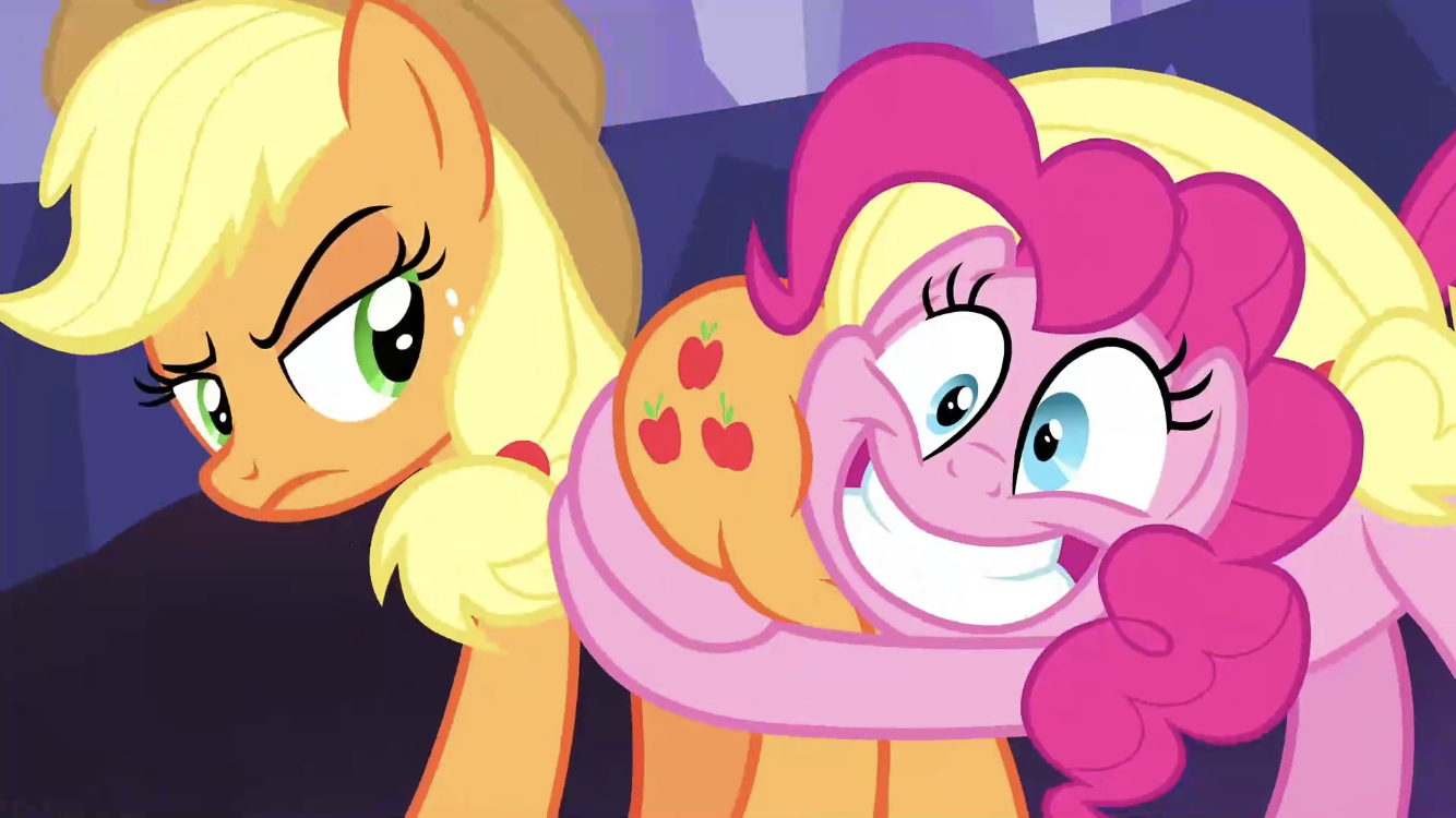 Pinkie pie hugs Applejack’s Ass Blank Meme Template