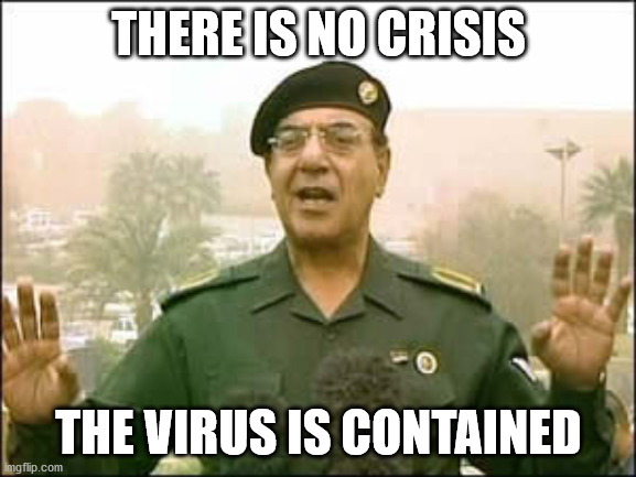 THERE IS NO CRISIS; THE VIRUS IS CONTAINED | image tagged in coronavirus | made w/ Imgflip meme maker