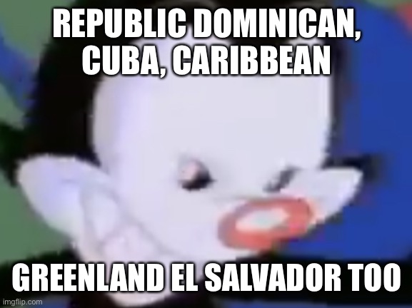 Evil Yakko | REPUBLIC DOMINICAN, CUBA, CARIBBEAN GREENLAND EL SALVADOR TOO | image tagged in evil yakko | made w/ Imgflip meme maker