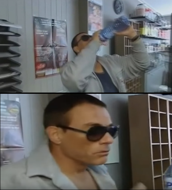 High Quality van damme j'adore l'eau Blank Meme Template