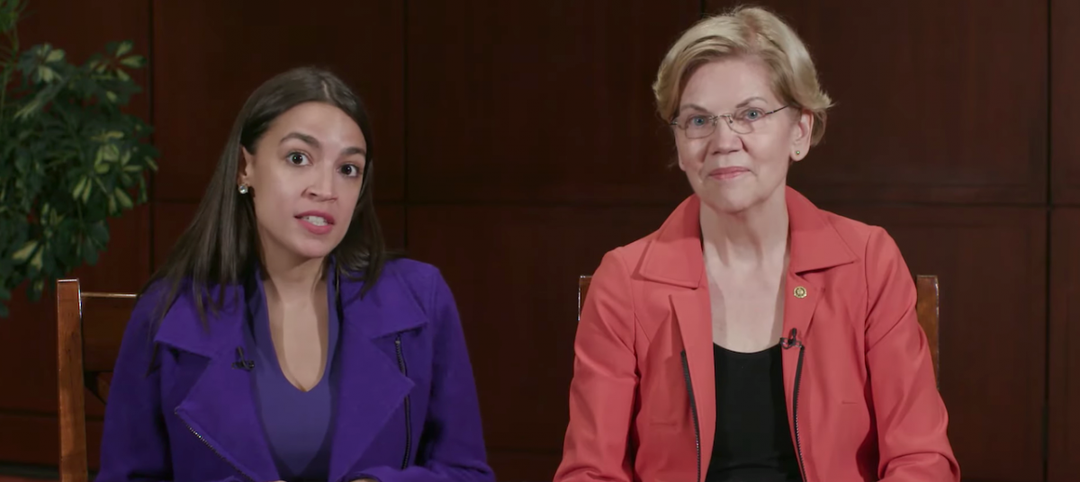 Alexandria Ocasio-Cortez and Elizabeth Warren Blank Meme Template