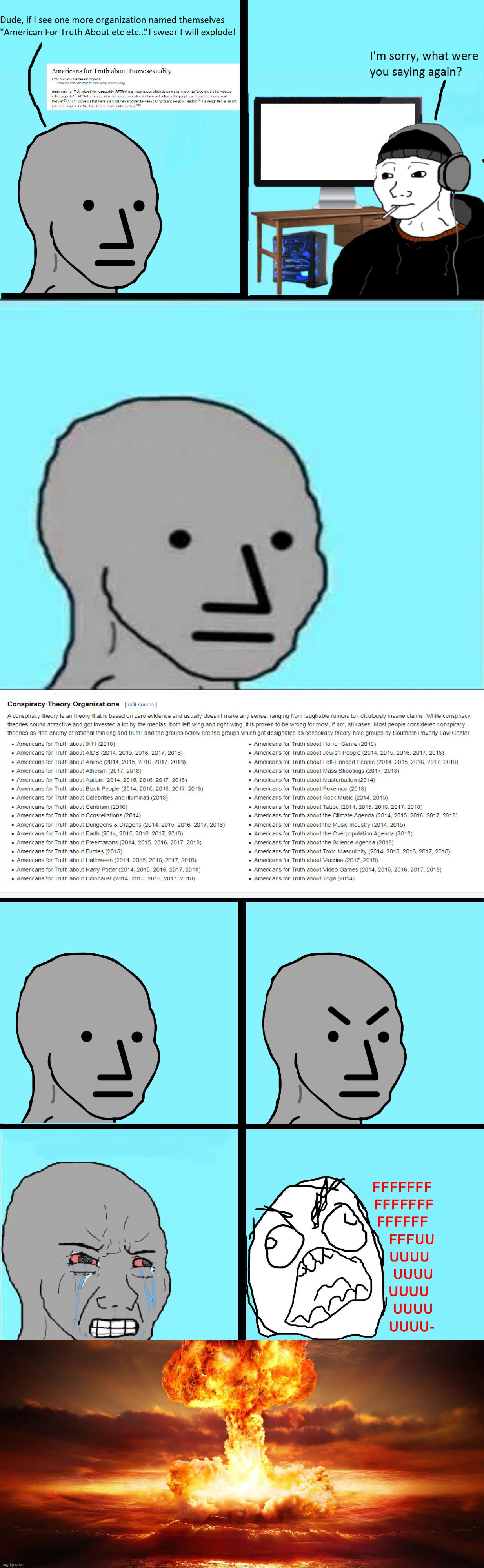 NPC Wojak Meme: Special Edition | image tagged in memes,npc,nuclear explosion,united states,conspiracy theories,fffffffuuuuuuuuuuuu | made w/ Imgflip meme maker