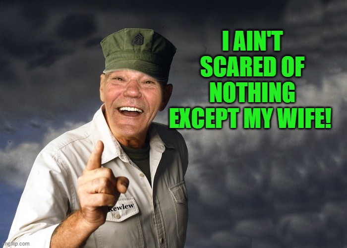 kewlew | I AIN'T SCARED OF NOTHING EXCEPT MY WIFE! | image tagged in kewlew | made w/ Imgflip meme maker