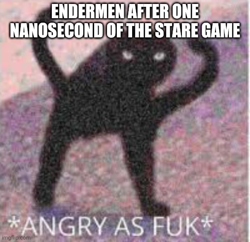 *ANGRY AS FUK* | ENDERMEN AFTER ONE NANOSECOND OF THE STARE GAME | image tagged in angry as fuk | made w/ Imgflip meme maker