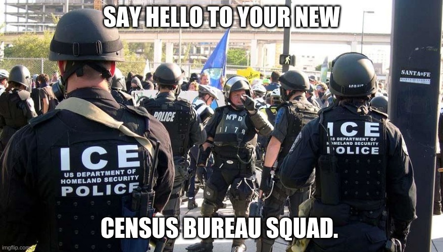Census Bureau Squad | SAY HELLO TO YOUR NEW; CENSUS BUREAU SQUAD. | image tagged in ice,census bureau,census 2020 | made w/ Imgflip meme maker