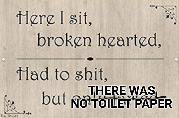 No paper! | THERE WAS NO TOILET PAPER | image tagged in memes,funny,covid-19,toilet paper | made w/ Imgflip meme maker