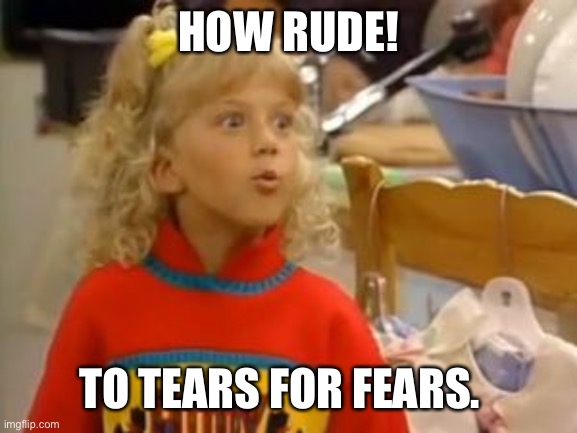 TO TEARS FOR FEARS. image tagged in how rude made w/ Imgflip meme maker.