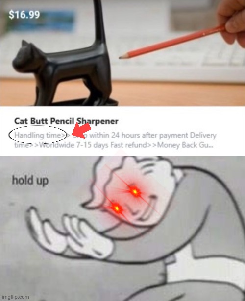 Credit to Ememeon for Above picture | image tagged in fallout hold up,cat,pencil | made w/ Imgflip meme maker