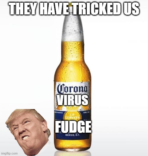 Corona | THEY HAVE TRICKED US; VIRUS; FUDGE | image tagged in memes,corona | made w/ Imgflip meme maker