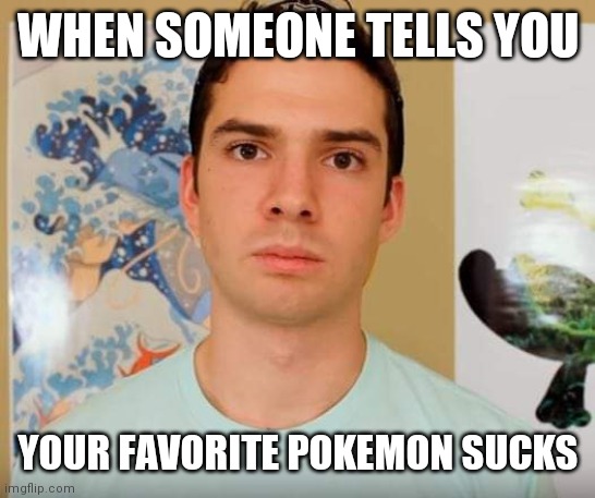 We've All Been There Before | WHEN SOMEONE TELLS YOU; YOUR FAVORITE POKEMON SUCKS | image tagged in pokemon | made w/ Imgflip meme maker
