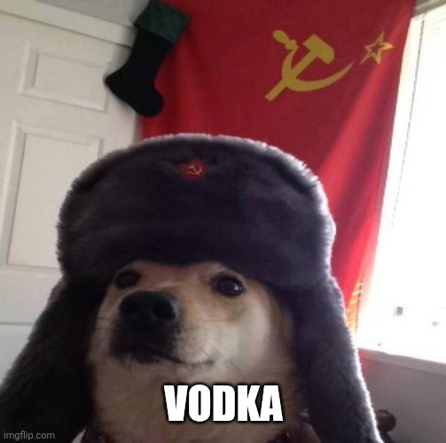 Russian Doge | VODKA | image tagged in russian doge | made w/ Imgflip meme maker