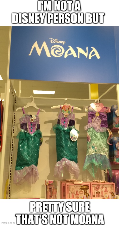 Target shananagins | I'M NOT A DISNEY PERSON BUT; PRETTY SURE THAT'S NOT MOANA | image tagged in disney,is,stupid,and,target,too | made w/ Imgflip meme maker