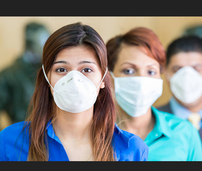 People wearing flu masks Blank Meme Template