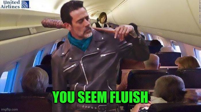 Neegan on United | YOU SEEM FLUISH | image tagged in neegan on united | made w/ Imgflip meme maker