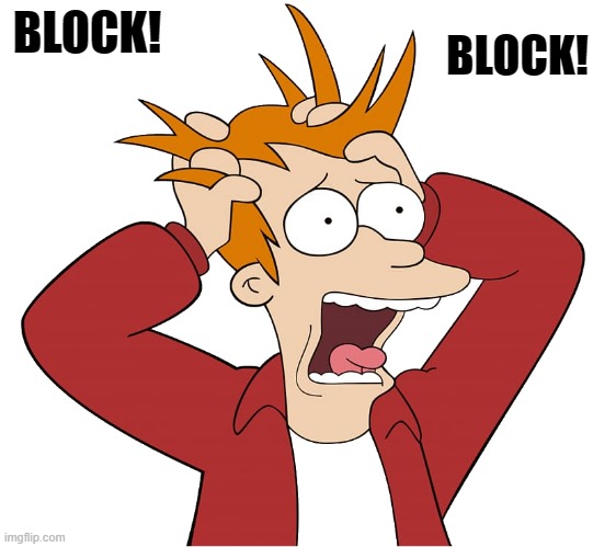 kewlew-fry | BLOCK! BLOCK! | image tagged in kewlew-fry | made w/ Imgflip meme maker